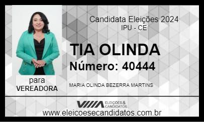 Candidato TIA OLINDA 2024 - IPU - Eleições