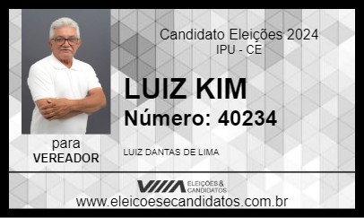 Candidato LUIZ KIM 2024 - IPU - Eleições