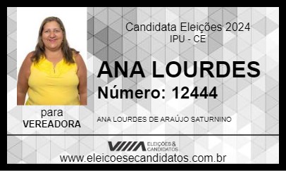 Candidato ANA LOURDES 2024 - IPU - Eleições