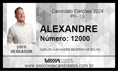 Candidato ALEXANDRE  2024 - IPU - Eleições