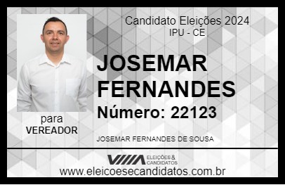 Candidato JOSEMAR FERNANDES 2024 - IPU - Eleições