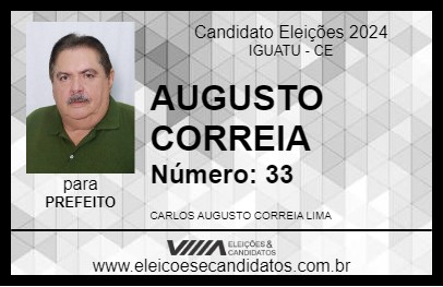 Candidato AUGUSTO CORREIA 2024 - IGUATU - Eleições