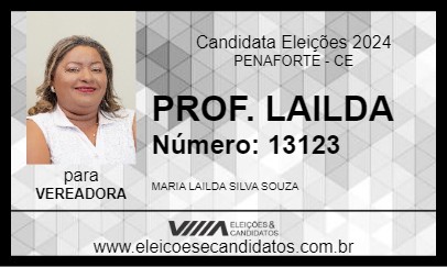 Candidato PROF. LAILDA 2024 - PENAFORTE - Eleições