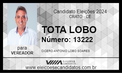 Candidato TOTA LOBO 2024 - CRATO - Eleições