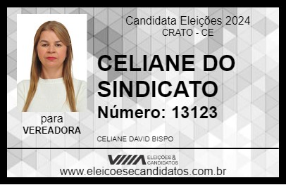 Candidato CELIANE DO SINDICATO 2024 - CRATO - Eleições