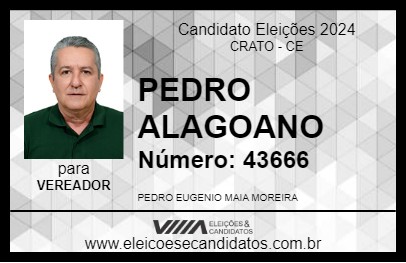 Candidato PEDRO ALAGOANO 2024 - CRATO - Eleições