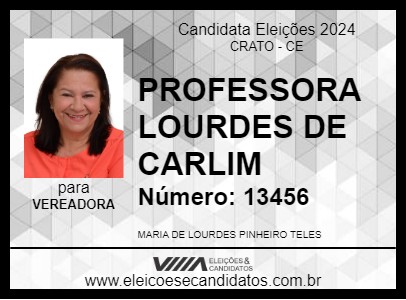 Candidato PROFESSORA LOURDES DE CARLIM 2024 - CRATO - Eleições