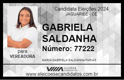 Candidato GABRIELA SALDANHA 2024 - JAGUARIBE - Eleições