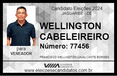 Candidato WELLINGTON CABELEIREIRO 2024 - JAGUARIBE - Eleições