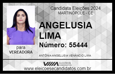 Candidato ANGELUSIA LIMA 2024 - MARTINÓPOLE - Eleições