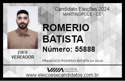 Candidato ROMERIO BATISTA 2024 - MARTINÓPOLE - Eleições