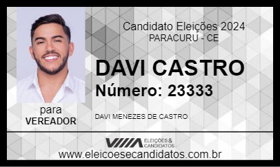 Candidato DAVI CASTRO 2024 - PARACURU - Eleições