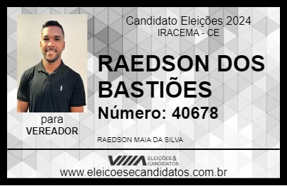 Candidato RAEDSON DOS BASTIÕES 2024 - IRACEMA - Eleições