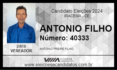 Candidato ANTONIO FILHO 2024 - IRACEMA - Eleições