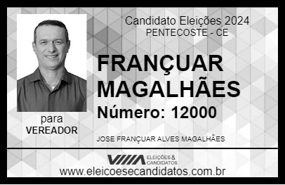 Candidato FRANÇUAR MAGALHÃES 2024 - PENTECOSTE - Eleições