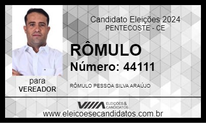 Candidato RÔMULO 2024 - PENTECOSTE - Eleições