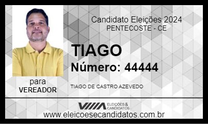 Candidato TIAGO 2024 - PENTECOSTE - Eleições