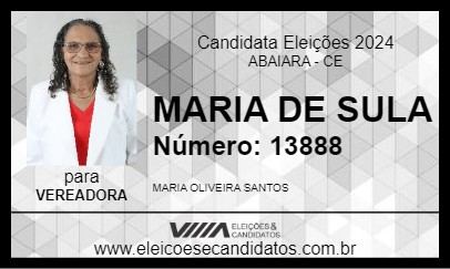 Candidato MARIA DE SULA 2024 - ABAIARA - Eleições