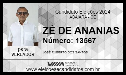 Candidato ZÉ DE ANANIAS 2024 - ABAIARA - Eleições