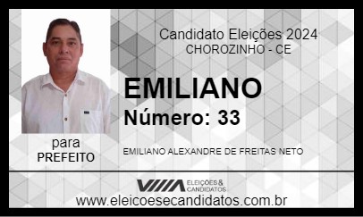 Candidato EMILIANO 2024 - CHOROZINHO - Eleições