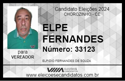 Candidato ELPE FERNANDES 2024 - CHOROZINHO - Eleições