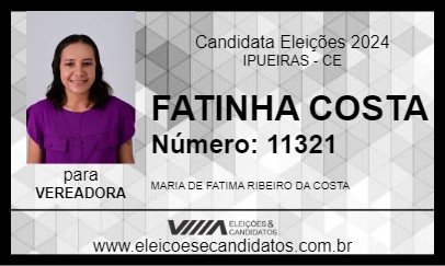 Candidato FATINHA COSTA 2024 - IPUEIRAS - Eleições