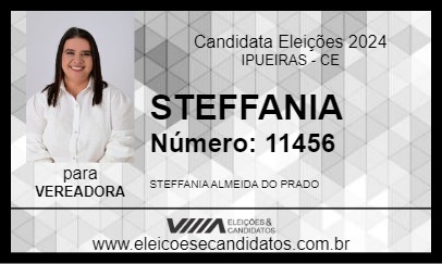 Candidato STEFFANIA DA SERRARIA DO GORDO 2024 - IPUEIRAS - Eleições