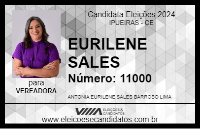 Candidato EURILENE SALES 2024 - IPUEIRAS - Eleições