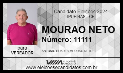 Candidato MOURAO NETO 2024 - IPUEIRAS - Eleições