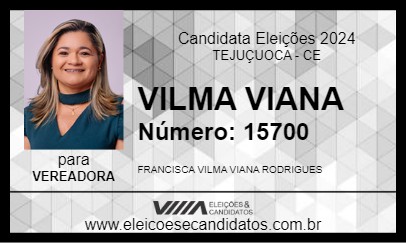 Candidato VILMA VIANA 2024 - TEJUÇUOCA - Eleições