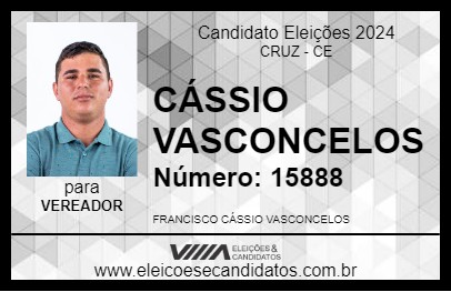 Candidato CÁSSIO VASCONCELOS 2024 - CRUZ - Eleições