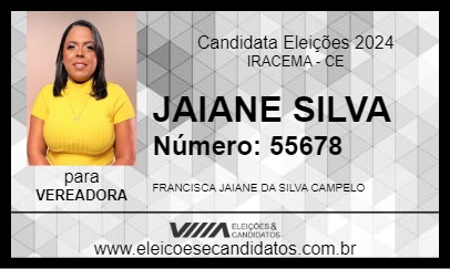 Candidato JAIANE SILVA 2024 - IRACEMA - Eleições