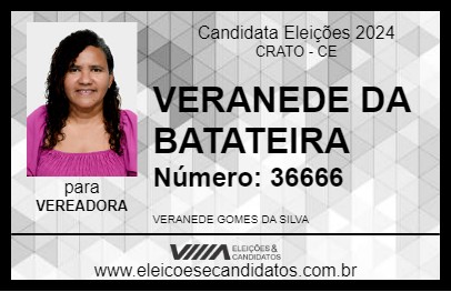 Candidato VERANEDE DA BATATEIRA 2024 - CRATO - Eleições