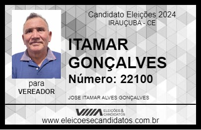 Candidato ITAMAR GONÇALVES 2024 - IRAUÇUBA - Eleições