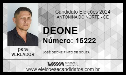 Candidato DEONE 2024 - ANTONINA DO NORTE - Eleições