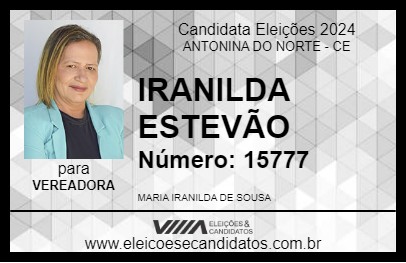 Candidato IRANILDA ESTEVÃO 2024 - ANTONINA DO NORTE - Eleições