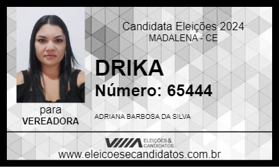 Candidato ADRIANA BARBOSA 2024 - MADALENA - Eleições