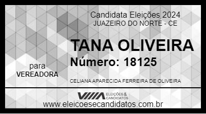 Candidato TANA OLIVEIRA 2024 - JUAZEIRO DO NORTE - Eleições