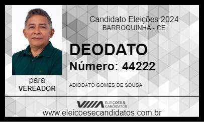 Candidato DEODATO 2024 - BARROQUINHA - Eleições