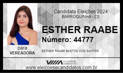 Candidato ESTHER RAABE 2024 - BARROQUINHA - Eleições