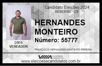 Candidato HERNANDES MONTEIRO 2024 - BEBERIBE - Eleições