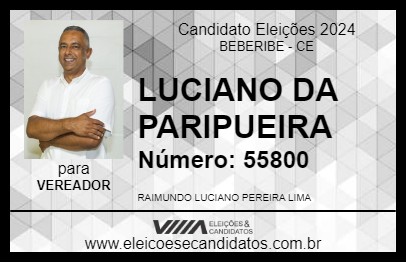 Candidato LUCIANO DA PARIPUEIRA 2024 - BEBERIBE - Eleições