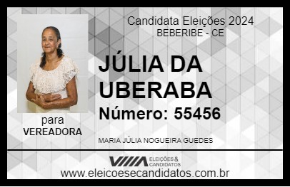 Candidato JÚLIA DA UBERABA 2024 - BEBERIBE - Eleições