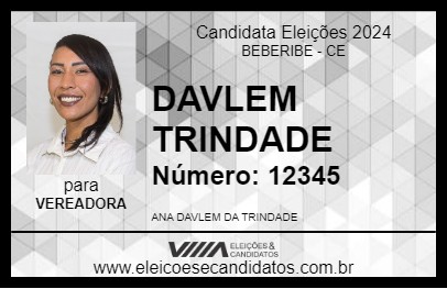 Candidato DAVLEM TRINDADE 2024 - BEBERIBE - Eleições