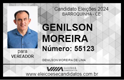 Candidato GENILSON MOREIRA 2024 - BARROQUINHA - Eleições