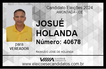 Candidato JOSUÉ HOLANDA 2024 - AMONTADA - Eleições