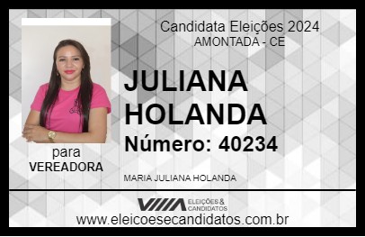 Candidato JULIANA HOLANDA 2024 - AMONTADA - Eleições