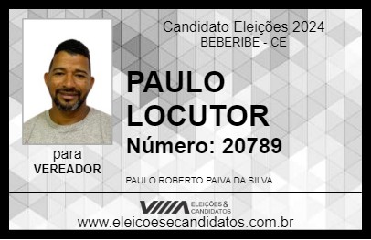 Candidato PAULO LOCUTOR 2024 - BEBERIBE - Eleições