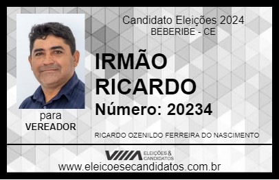 Candidato IRMÃO RICARDO 2024 - BEBERIBE - Eleições