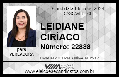 Candidato LEIDIANE CIRÍACO 2024 - CASCAVEL - Eleições